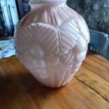Art Deco pink opaline vase