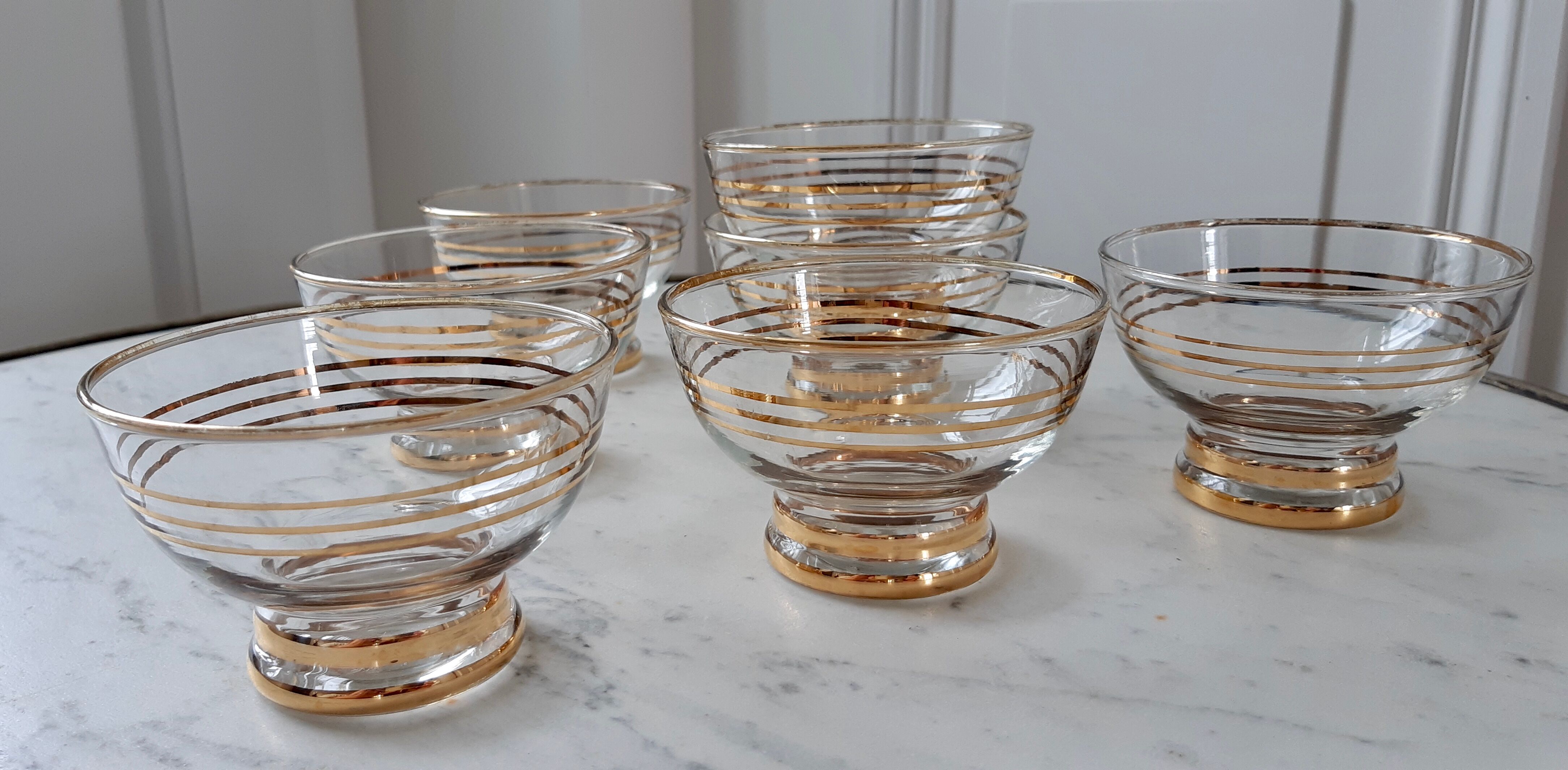 Lot de 7 coupes à champagne années 50