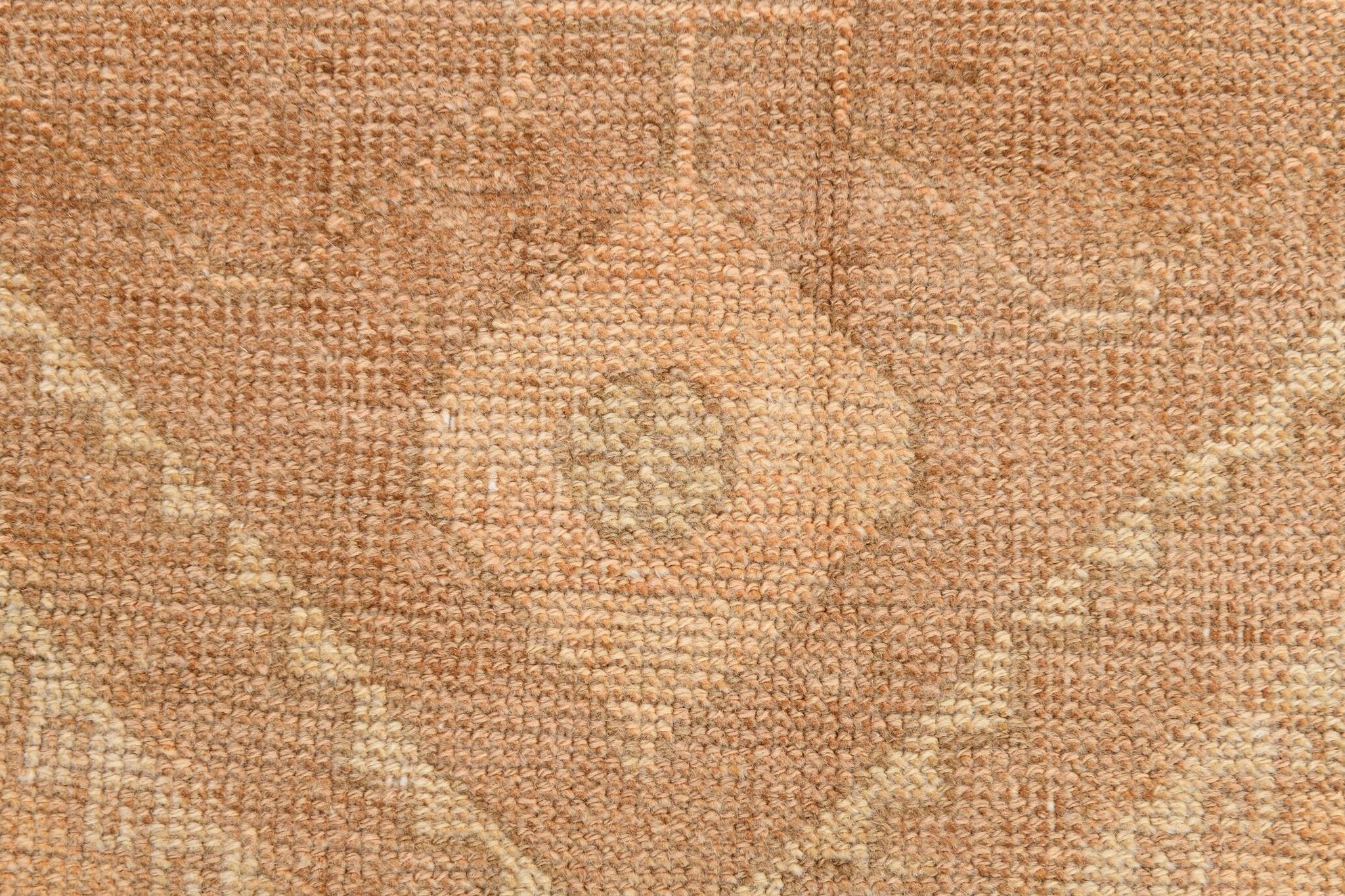Brown & Cream Turkish Runner Rug, 95x377Cm