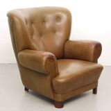 Vintage Denmark leather club Chair
