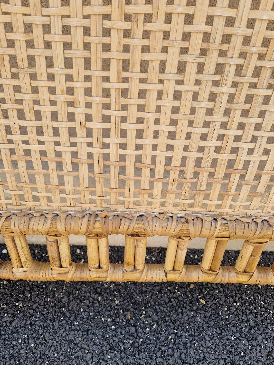 Rattan wicker headboard