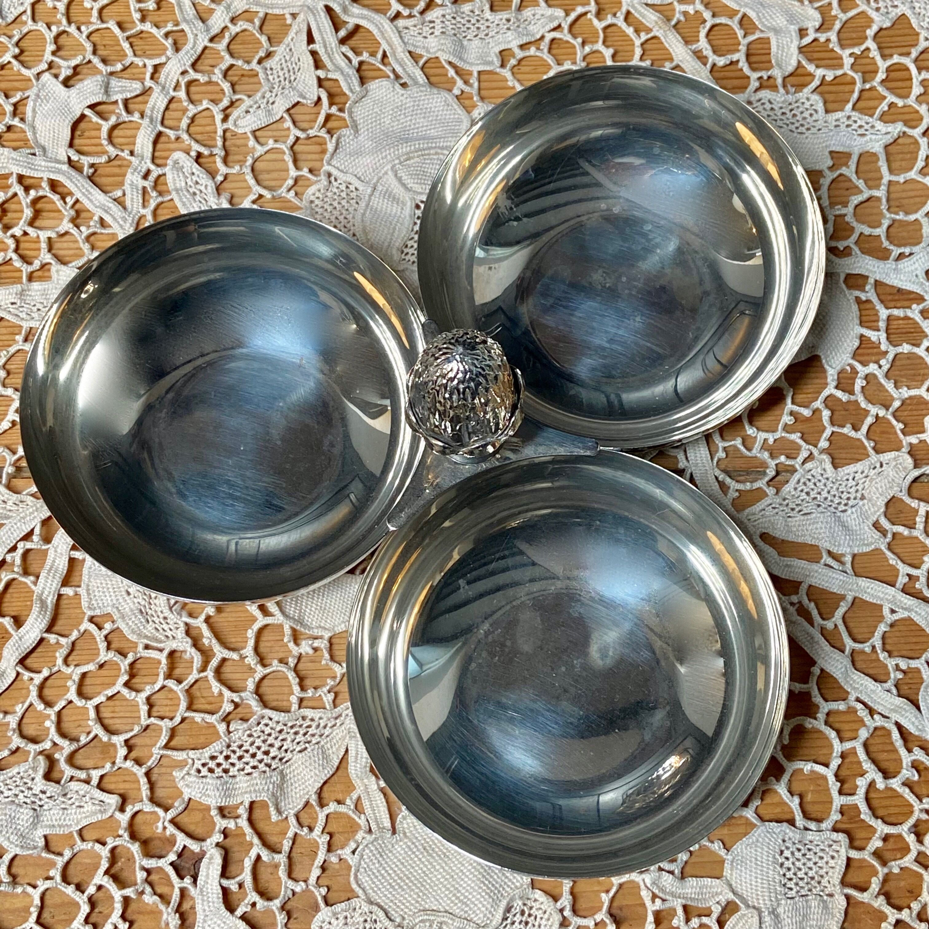 Vintage silver metal servant