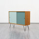 60s, colorful doors, walnut