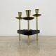 Mid century candle holder brass and lucite , 1970s