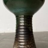 Brutalist studio pottery vase in East German style from the mid-century by Kerstin & Ralf Unterstab for Kunsttöpferei Unterstab KTU, 1960s.