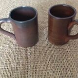2 stoneware mugs