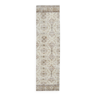 2x9 Floral Vintage Runner Rug, 75x273Cm