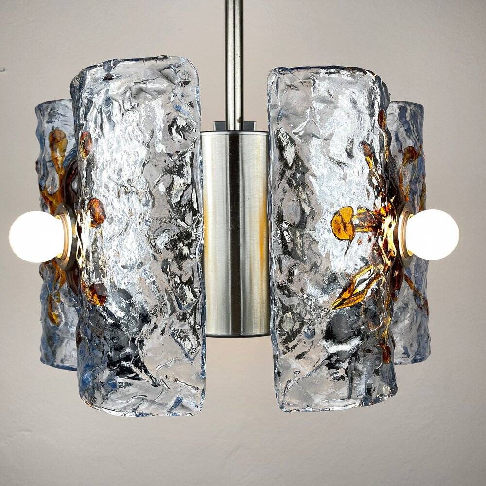 Mid-century Murano glass chandelier attributed to Toni Zuccheri for Mazzega, Italy, 1970s.