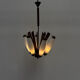 Lustre italien en teck et laiton