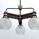 Vintage three satin glasses chandelier. Italy 1950s