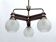 Vintage three satin glasses chandelier. Italy 1950s