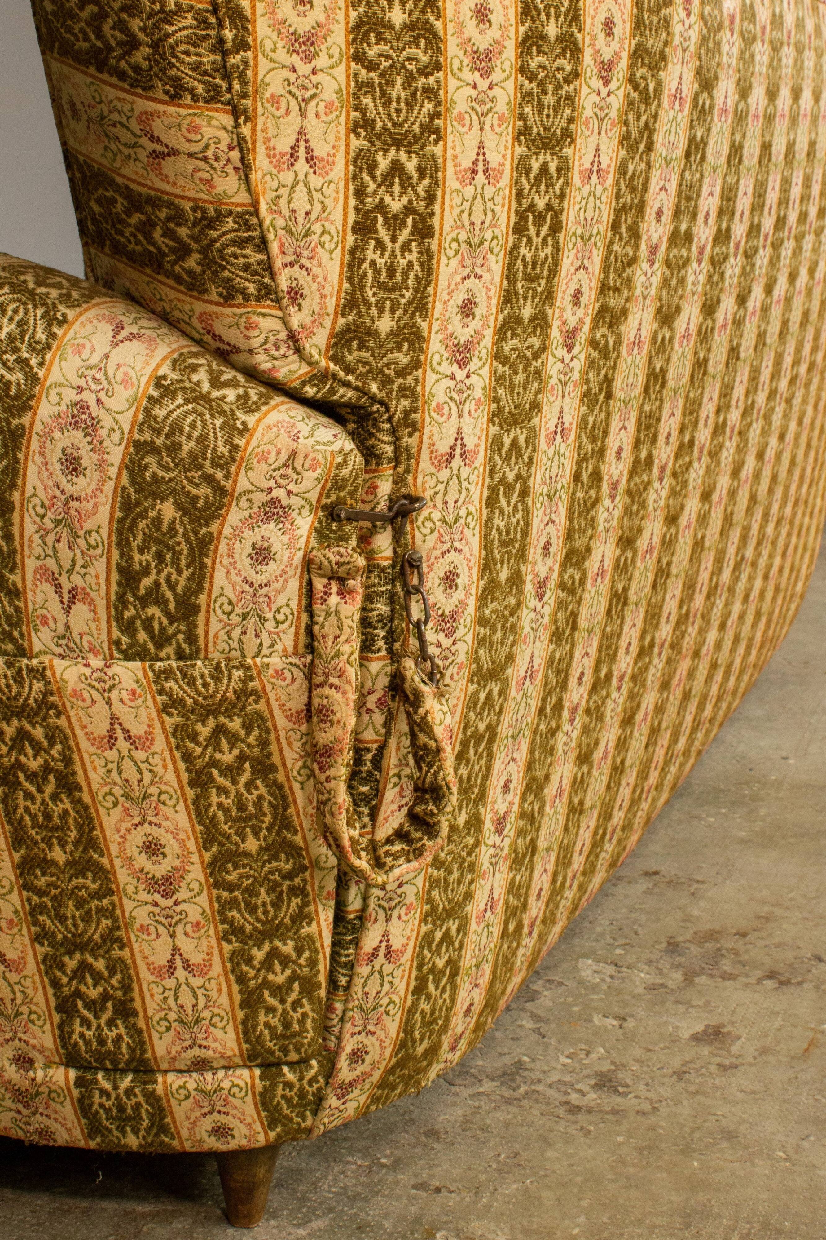 Living room set from the 1950s, 3-seater sofa and armchair.