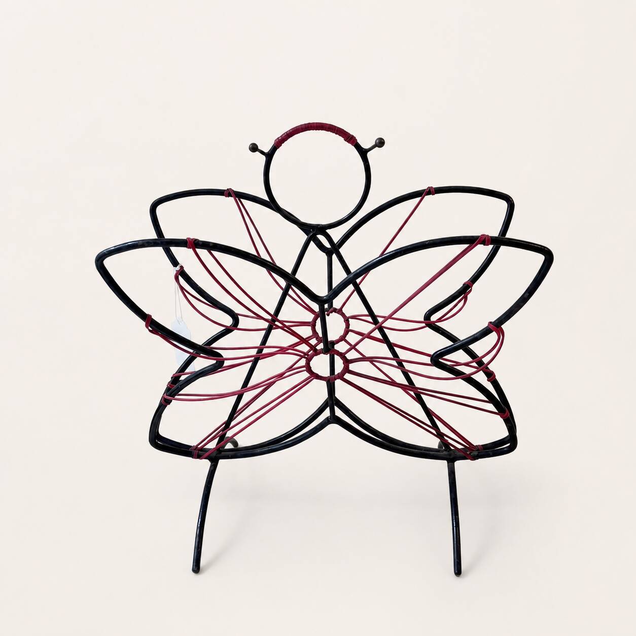 Butterfly magazine rack in metal wire, 1950s-60s