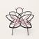 Butterfly magazine rack in metal wire, 1950s-60s