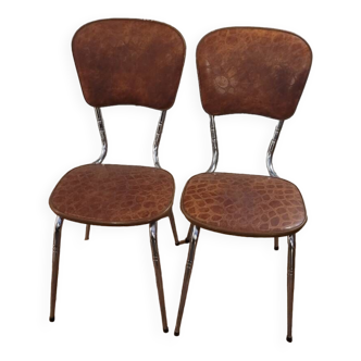 2 70s crocodile chairs