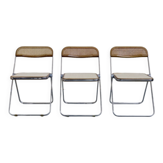 Plia Folding Chairs by Giancarlo Piretti for Anonima Castelli, 1960s, Set of 3