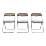 Plia Folding Chairs by Giancarlo Piretti for Anonima Castelli, 1960s, Set of 3