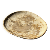 Petit vide poche ou plat en bois pétrifié beige moucheté D20 -3309