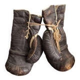 Old pair of leather boxing gloves