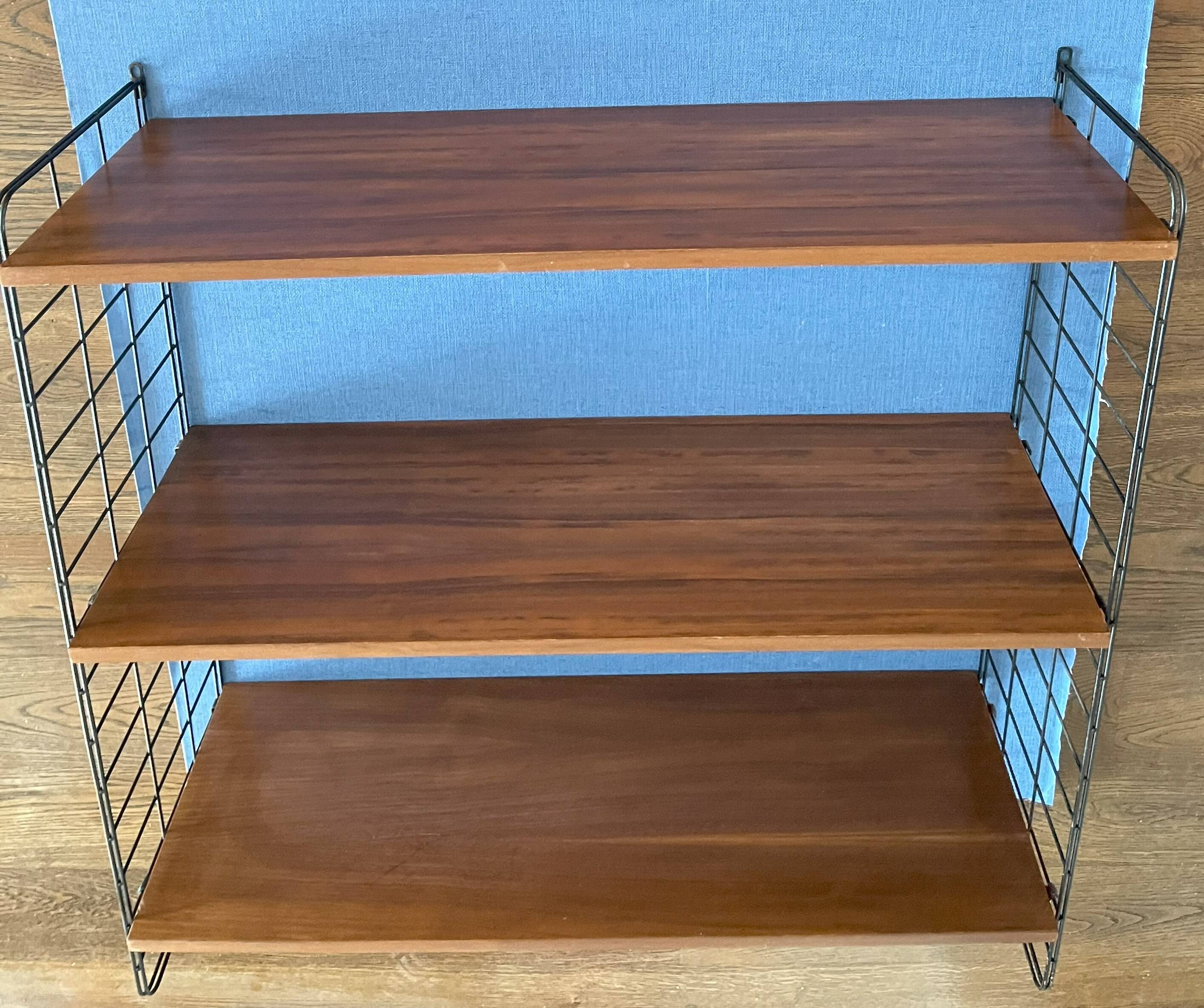 3 teak wall shelves, Nils Strinning