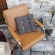 Fauteuil acier chromé et skaï
