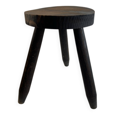 Tabouret tripode bois massif — Esprit Charlotte Perriand