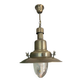 Industrial style brushed brass pendant light