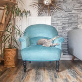 Vintage toad armchair blue velvet 70s