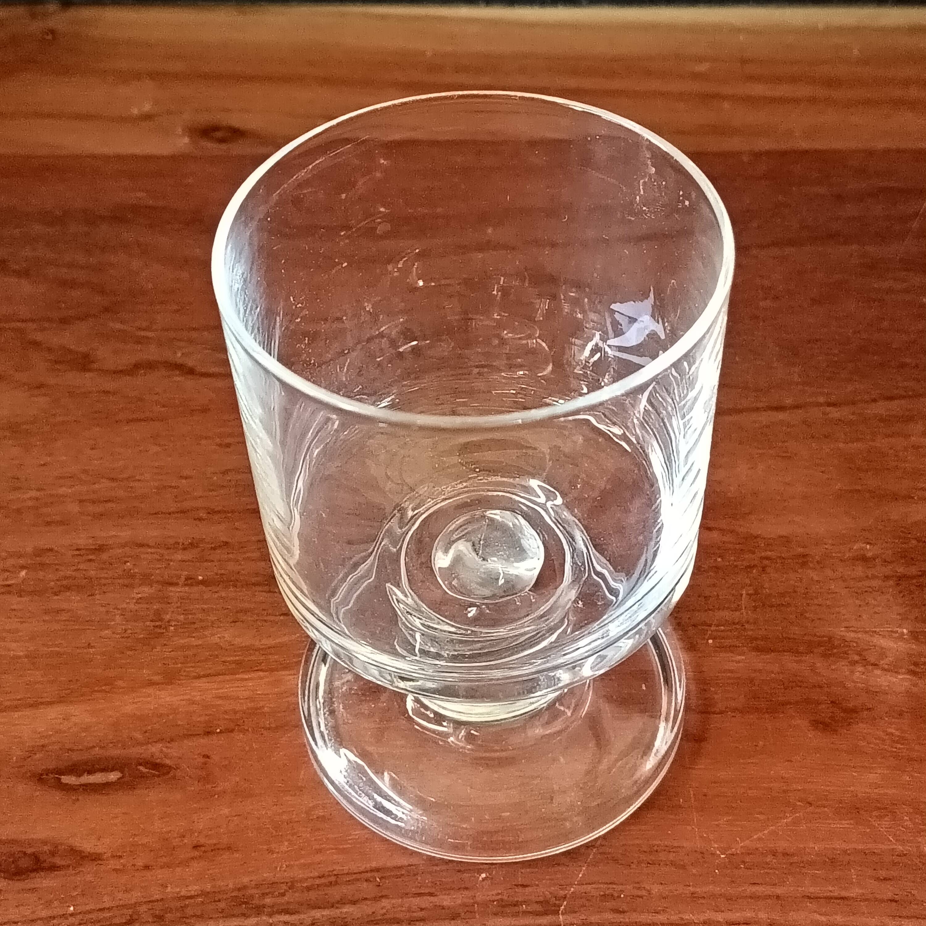 6 vintage thick base transparent goblets