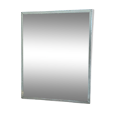 Barber mirror surround patinated chromed metal