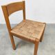 8 chaises vintage en corde et chêne
