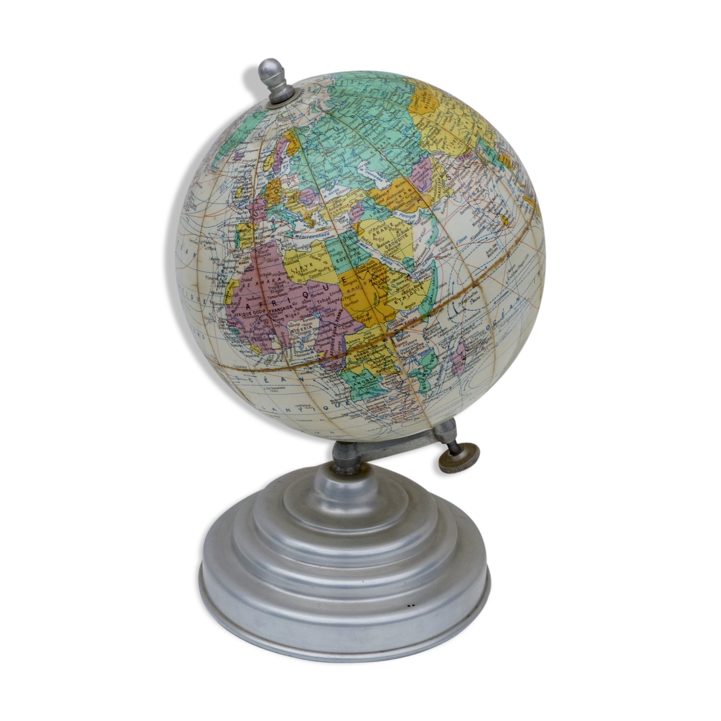 Earth globe Girard Barrere and Thomas vintage 1960