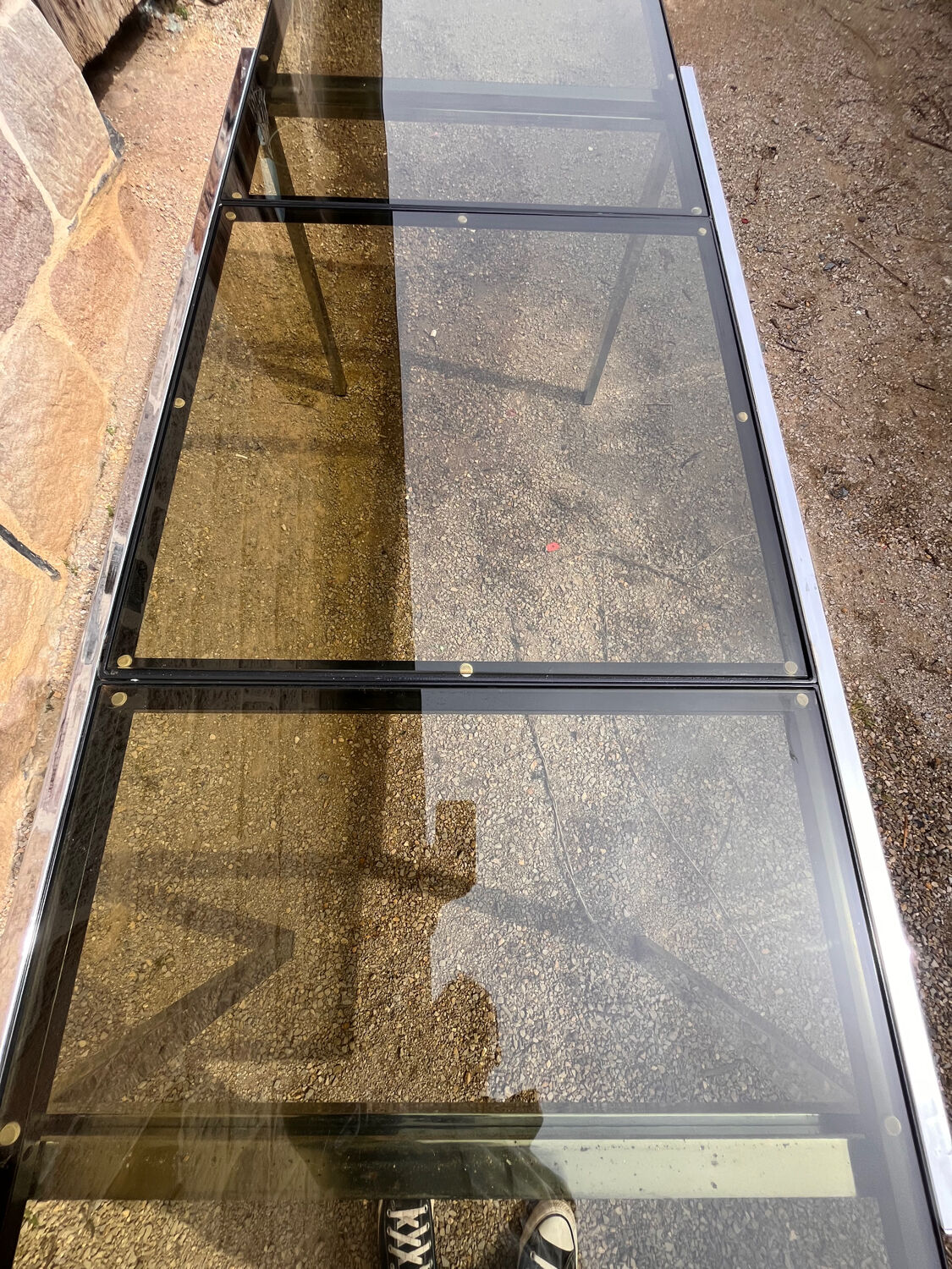 Smoked glass dining table