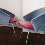 Egg curved armchairs from the 50s and 60s restored Italian design