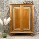 2 Door Wardrobe - Oak and Rattan - Compass Feet - Vintage 50/60's