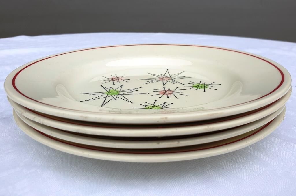 Set 4 plates Marie Claude VF Paris Sting Art 1960