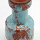Petit vase design rouge sang de bœuf et bleu turquoise