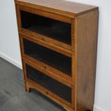 German Oak Bookcase with Folding Doors In Style of Globe Wernicke, ca 1930s