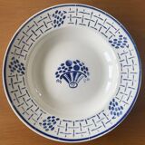 5 antique deep plates in badonviller earthenware