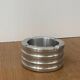 Vintage ashtray in solid aluminium | Ribbed industrial design | Retro Bauhaus style