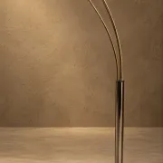 Three-arc floor lamp brass marble Italy circa 1980