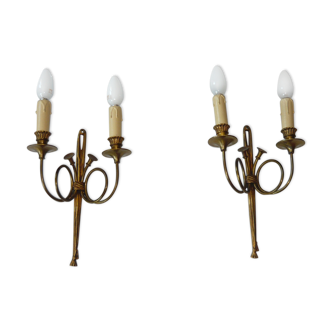 Pair of Louis XVl knots and hunting horns