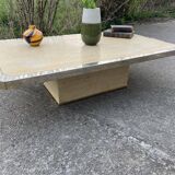 Rectangular travertine coffee table