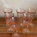6 small Rosaline Arcoroc glasses
