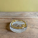 Crystal ashtray and golden mount