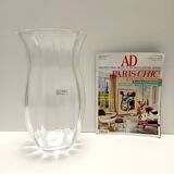 Transparent Murano Glass Vase by Moretti and Nason, Labeled, Italy 1990s