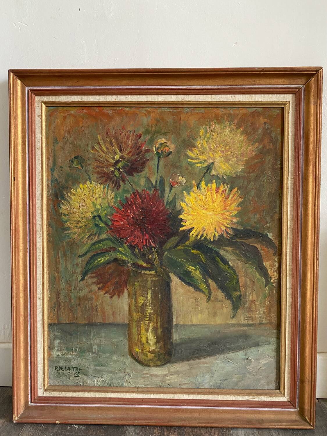 Still life bouquet of dahlias 1960