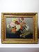 Oil painting on canvas, still life with chrysanthemums, signed L.Porte 1888.
