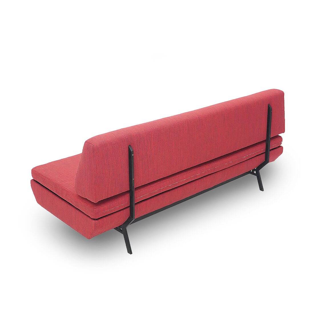 Red fabric sofa bed, 1960s