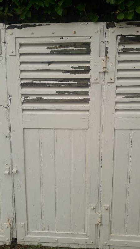 Shutters 4 leaves H148xW245cm (2) antique oak louvres pair 2